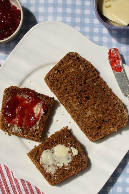 Heather s Whole Wheat Quick Bread 2 cups whole wheat flour 1 ½ Tbsp lightly-salted butter or 1 tsp baking powder 1 ½ Tbsp margarine, melted 1 tsp baking soda ½ cup chopped walnuts 1 tsp salt