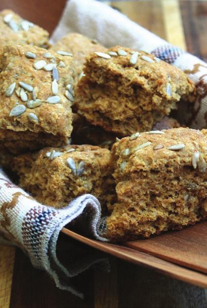 Molasses Biscuits Adapted from 150 Essential Whole Grain Recipes 1 ¾ cups flour 1 cup whole wheat flour ½ cup toasted sunflower seeds, plus more for sprinkling 2 ½ tsp baking powder ½ tsp baking soda