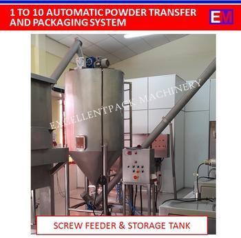 First part: Mixer creates a uniform blend of powder (e.g. 3in1 chocolate malt powder, 3in1 coffee powder etc). It is connected to a screw feeder conveyor.