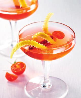 2cl - 1883 Tomato syrup 1cl - 1883 Lemon Concentrate 6cl - carrot juice 6cl - blood orange juice 2 basil leaves Pour all of the ingredients into a blender cup.
