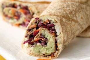 AVOCADO AND WHITE BEAN WRAP INGREDIENTS 2 TBS cider vinegar 1 TBS canola oil 2 tsp chipotle chile canned in adobo, minces 2 limes, juiced 1 bag shredded cabbage with carrots Cilantro, to taste 15 oz