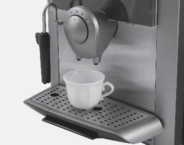 To brew 2 cups, the machine dispenses half of the entered quantity and briefl y interrupts dispensing in order to grind