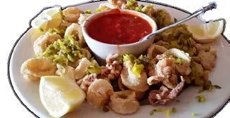 50 Fried Calamari Con Pepe Golden fried calamari tossed with banana peppers & lemon served with a side of marinara Chicken Wings BBQ, Plain, Mild, Hot, or