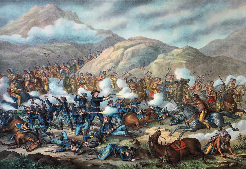 The US cavalry general George Custer (1839-76) was killed with all his men by the Sioux at the Little Bighorn in Montana. This rare American Indian victory was also called Custer s Last Stand.