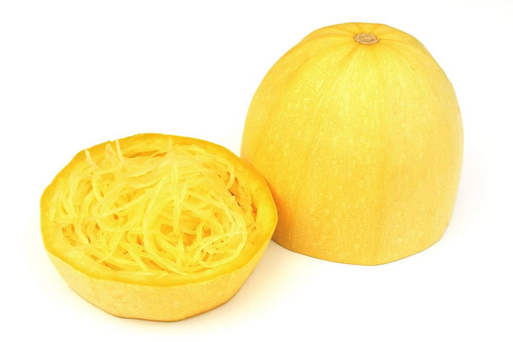 Spaghetti Canary yellow to pale yellow with firm, smooth skin similar to a melon Flesh slightly paler yellow than exterior and very mild flavor Once cooked, flesh falls away from fruit in