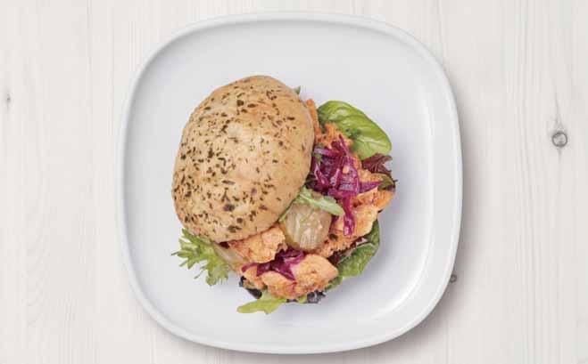 Pulled Salmon Sandwich Main Ingredients Main Ingredients : Including selected bread, with spices, seasonal lettuce,