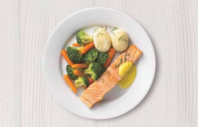Salmon Fillet with Potatoes Main Ingredients Main Ingredients : Including salmon fillet, mini potatoes, mixed