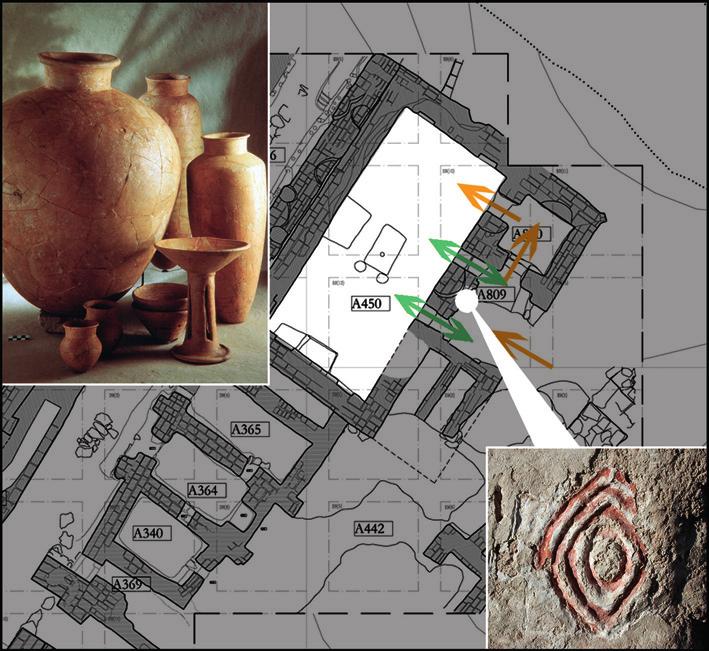 maria bianca d anna Fig. 9 Period VI A Temple B: plan; access pattern; wall decorations; some of the pots found in A450. Photo R. Ceccacci, Archive MAIAO.