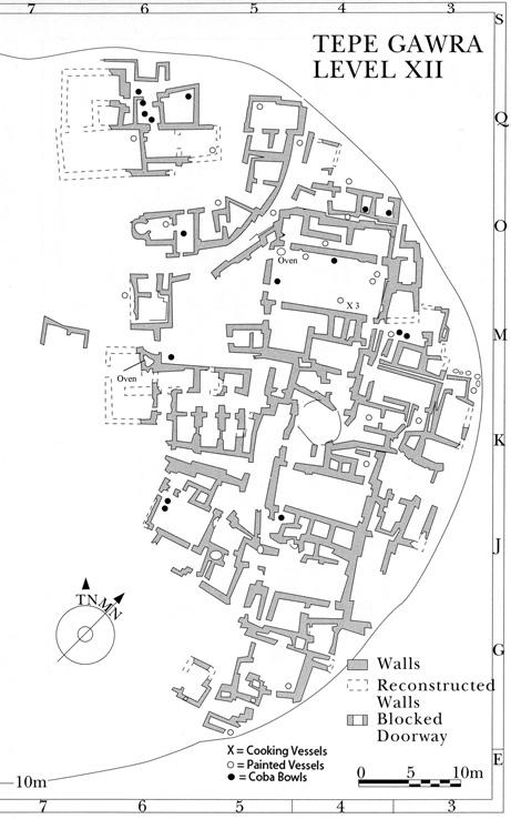 jason r. kennedy Fig. 5 Map of Level XII at Tepe Gawra detailing the location of selected vessel forms. Courtesy of Pennsylvania Museum of Archaeology & Anthropology.