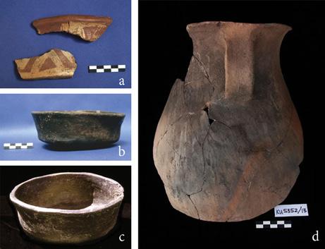 christine a. hastorf Fig. 14 Middle Formative ceramics: (a) decorated serving bowl, (b) (c) consumption bowls, (d) liquid serving jug. Tiwanaku influence.