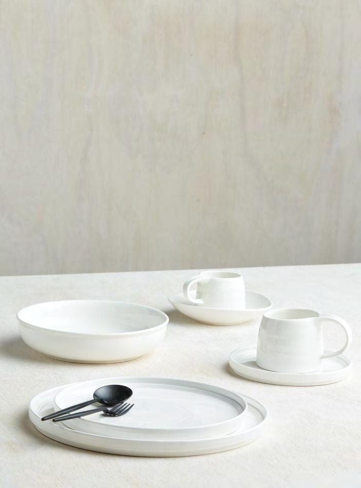 platform IT ALL STACKS UP A unique cream clay with an oatmeal fleck and modern profile, make this hospitality grade collection perfect for showing-off your culinary creations. Stacking is a breeze.