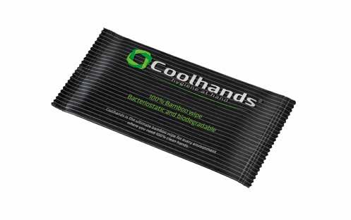 Hygiene Wipes Page Cosmetics & Ancillaries Coolhands Folded Single Wipes # 60410002 Bamboo wipe for 100% clean hands and surfaces Biodegradable Skin friendly (allergen