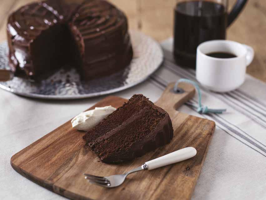 Pre Portion & Whole Cakes 1 x 16pp/Whole Alabama Chocolate Fudge Cake A deliciously moist rich chocolate cake filled and covered with a hot