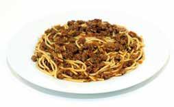 465g Spaghetti topped with a rich bolognaise sauce, made with vegetarian mince, tomato, carrot and leek and finished with a