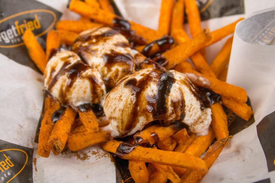 French Connection: Sweet Potato Fries topped with