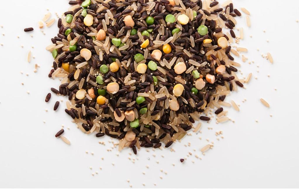rice, wheat berries, wild rice and sprouted brown rice are combined with long-grain