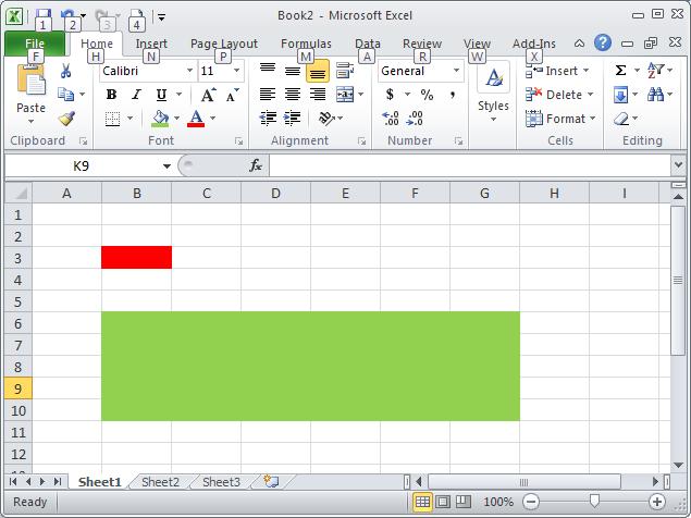 Chương 1: Tổng quan về Microsoft Excel 2010 cuối (dưới phải) hoặc có thể sử dụng tên vùng. Có thể làm việc với nhiều vùng khác nhau cùng một lúc.