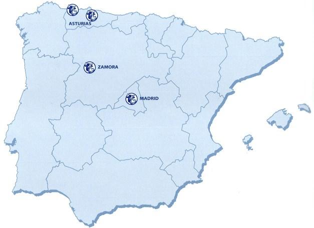 Factories in Spain ILAS, S.A. Anleo, Asturias. Granja La Polesa, S.A. Granda Siero.