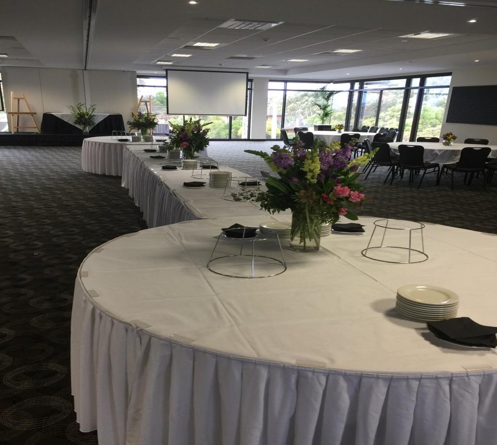 Mulgrave Room: Caters for up to 250 people Inbuilt projector and screen Air conditioning Block out blinds In built audio system Bar facilities Private terrace with heaters and café blinds Panorama