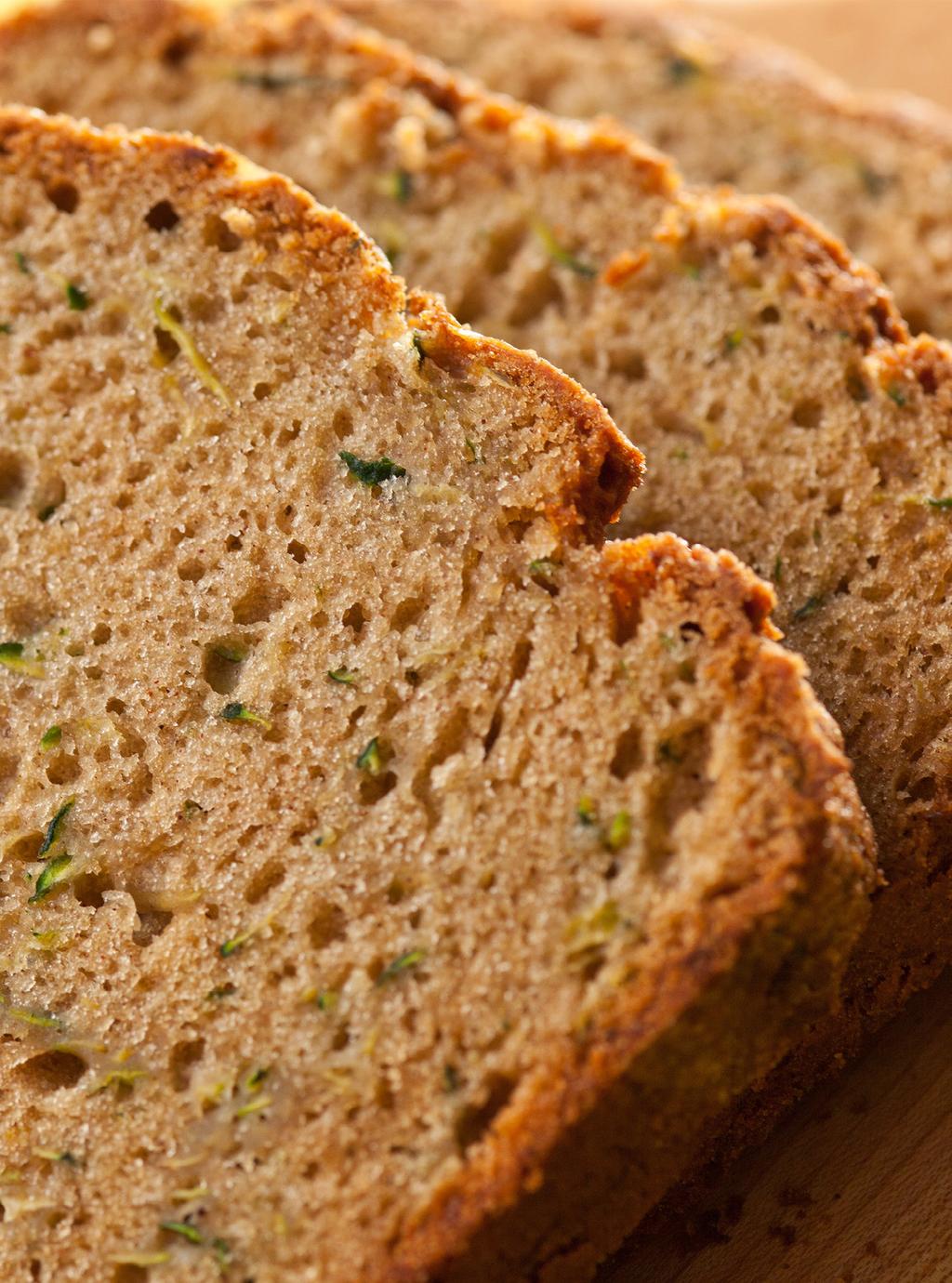 EAT MORE, BURN MORE ZUCCHINI BREAD Active time: 20 min Cook time: 1 hour Yield: 2 loaves (16