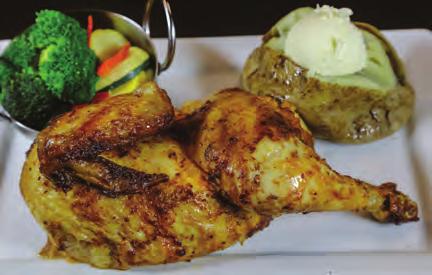 DRAFTS SOUTH OF THE BORDER ROTISSERIE CHICKEN Half chicken marinated for 24 hours in our
