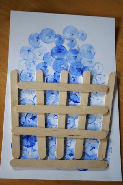 Blueberries in a Basket Paint Stamping!