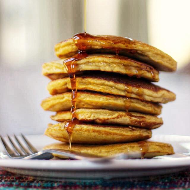 Coconut Flour Pancakes Active Time: 5 m Total Time: 5 m 6 tablespoons coconut flour 6 eggs 2 tablespoons unsweetened applesauce 4 tablespoons coconut oil, plus extra for the pan 1/2 cup coconut milk
