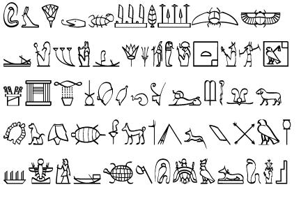 Hieroglyphics Writing with