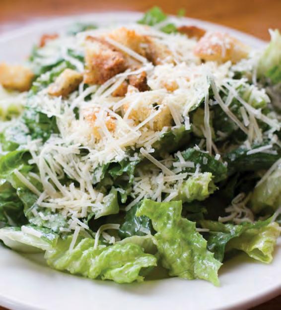 45 Caesar Salad With all romaine lettuce, Parmesan cheese, seasoned croutons and Caesar dressing. 7.25 With grilled chicken 9.