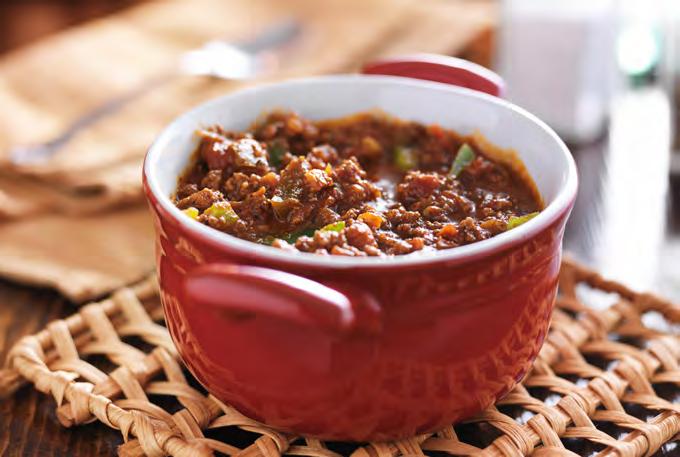 SALADS Rich and Hearty Turkey Chili Prep Time: 15 minutes - Cook Time: 60 minutes - Yield: 8-10 cups 1 tablespoon + 1 teaspoon coconut oil 1 red bell pepper, finely chopped 1 green bell pepper,
