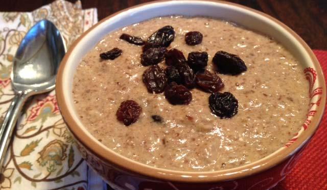 SuperCharged Grain-Free Oatmeal H, K, Vt 1 c. *Riced Cauliflower, Packed 1/3 c. Canned Organic Coconut Milk 2/3 c. Filtered Water 2 Large Organic Pasture- Raised Eggs 2 Tbsp.