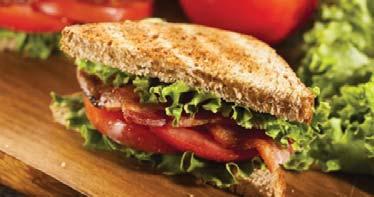 Pancetta BLT Sandwich 2 medium slices wholemeal bread 50g reduced fat cottage cheese 6 cherry tomatoes 3 lettuce leaves 3 slices pancetta Toast the bread. Slice the tomatoes.