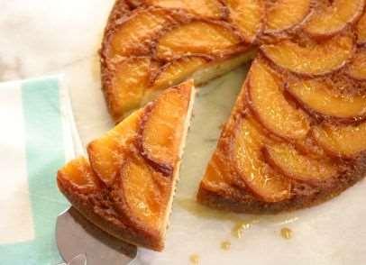 53. GOLDEN PEACH CAKE For the Topping: ½ cup walnuts, chopped to a medium size 1 tablespoon granulated sugar ½