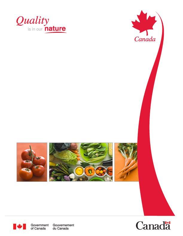 Statistical Overview of the Canadian Vegetable Industry 2012 Prepared by : Market Analysis and