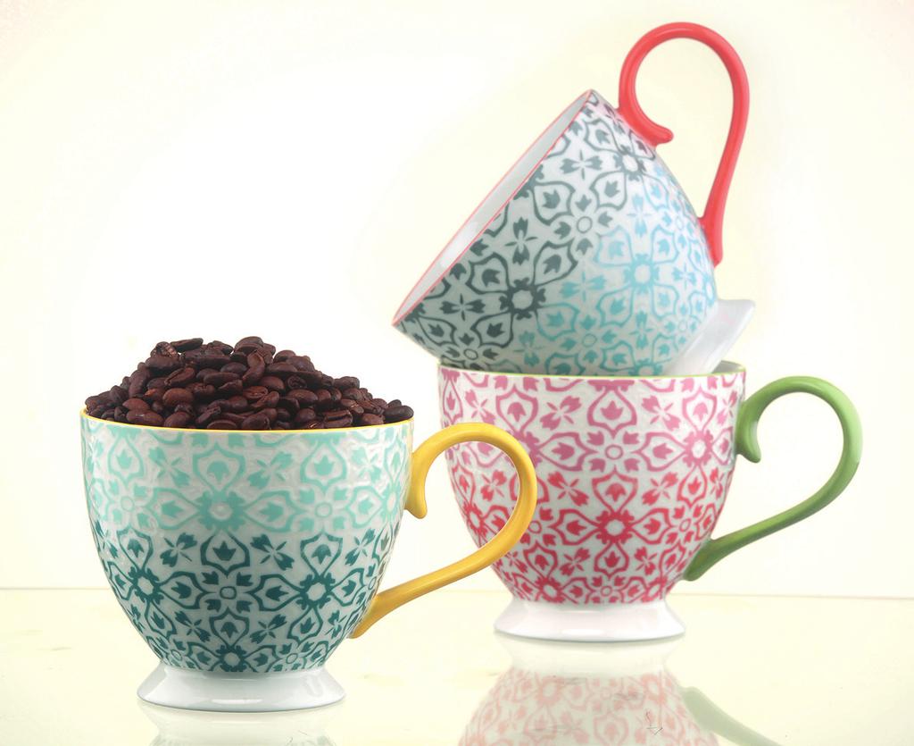 BIA Jasmine The Jasmine range from BIA is a bright and colourful range of generously sized mugs and espresso cups.