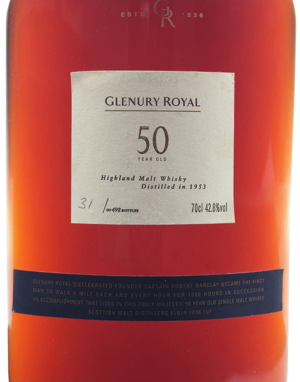 62 Glenury Royal 50 Year Old Highland Distilled 1953, 42.
