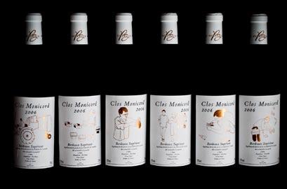 The series of 6 labels and the packaging of Clos Monicord Clos Monicord is a