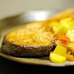 RECIPES Mango Salsa Salmon Submitted by: Kasia and Andrew Sara s Special Red Potato Salad Submitted by: Sara Vanilla yogurt adds a different, healthy twist and tang to this light, delicious potato