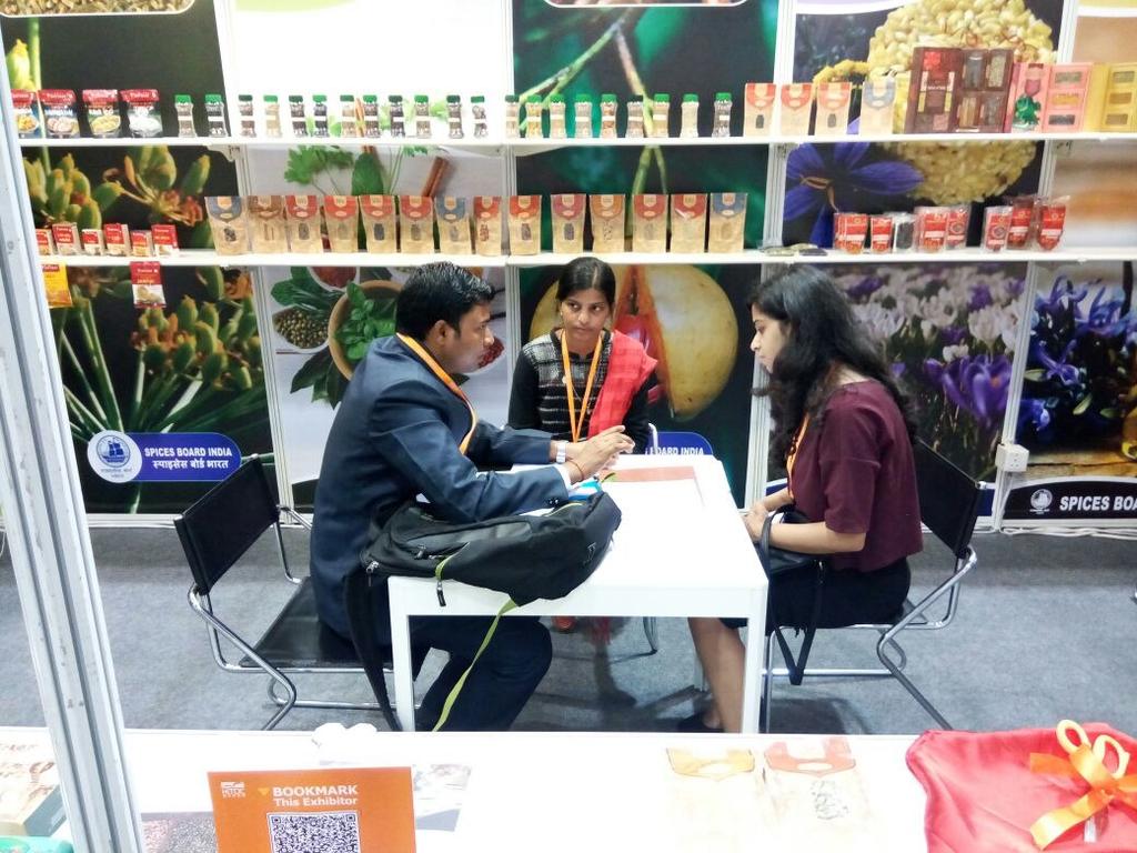 Ms. Uzmi Athar, Press Trust of India, also visited our stall and enquired about the different mechanisms employed by Spices Board India for increasing the export of spices from India.