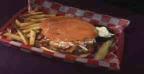Blitz American cheese, 1000 Island dressing, lettuce, tomato and red onion ~ $9.99 Touchdown 1/2 lb fresh Angus beef patty dipped in hot sauce and smothered with Bleu cheese dressing ~ $8.