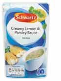 99 5060016802543 05060016822541 MC550 Schwartz Lemon Butter Fish Sauce 6 x 38g Sachet 0.