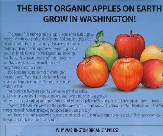 Organic Specialty Apple Trends Washington State 4,000 WA Apple Commission Acres 3,500 3,000 2,500 2,000 1,500 1,000 500 0 2000 01 02 03 04 05 06