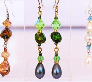 00 Dichroic glass, swarovski crystal & semi-precious beads.