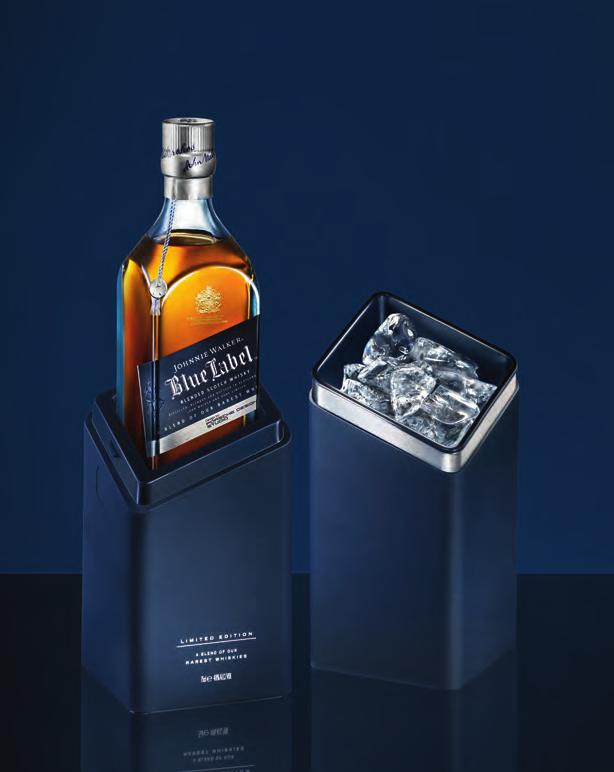 JOHNNIE WALKER BLUE LABEL PORSCHE CHILLER Johnnie Walker Blue Label, the pinnacle of Scotch Whisky blending, launches a contemporary new design for its iconic bottle.