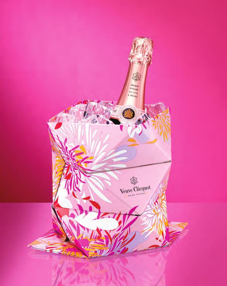 VEUVE CLICQUOT ROSÉ WITH BUCK ET CLIC UP This modern interpretation of the Chrysanthemum flower is a unique, functional and foldable bucket based in the Up collection by the
