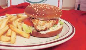 75 Double Cheeseburger 5.99 8.99 Bacon Cheddar Burger 4.49 7.49 Mushroom Swiss Burger 4.49 7.49 Cajun Cheese Burger 4.49 7.49 Gyros 4.99 7.99 Veggie Burger 3.99 6.99 Fish Filet 3.99 6.99 Chicken Cordon Blue 4.