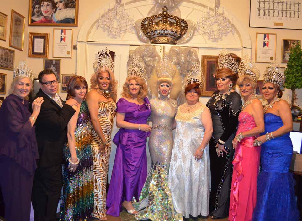 celebrazzi All hail King Cake Queen XX of Gay Mardi Gras Dusty Debris reigning as The Platinum Queen over the Krewe of Queenateenas: 20 Years of Magic, Myths & Mortals celebrated at