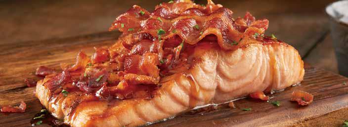 BACON BOURBON SALMON* STRAIGHT FROM THE SEA Add a cup of our fresh made soup or one of our Signature Side Salads. 3.49 Add a Premium Side Salad. 4.