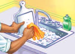 9 When You Prepare Food Wash hands and surfaces often. Bacteria can be spread throughout the kitchen and get onto cutting boards, utensils, and counter tops.