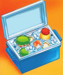 20 When You Transport Food Keep cold food cold. Place cold food in cooler with a cold source such as ice or frozen gel packs. Use plenty of ice or frozen gel packs.
